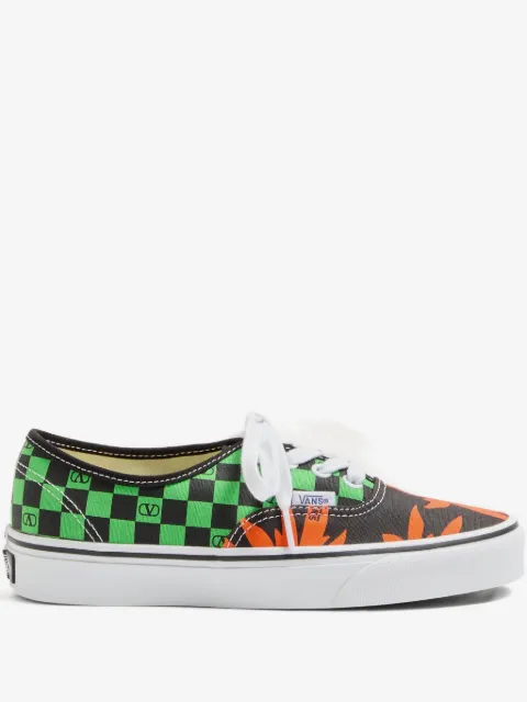 Valentino Garavani X Vans low-top fabric trainer with VLogo checkerboard print and tropical leaves print