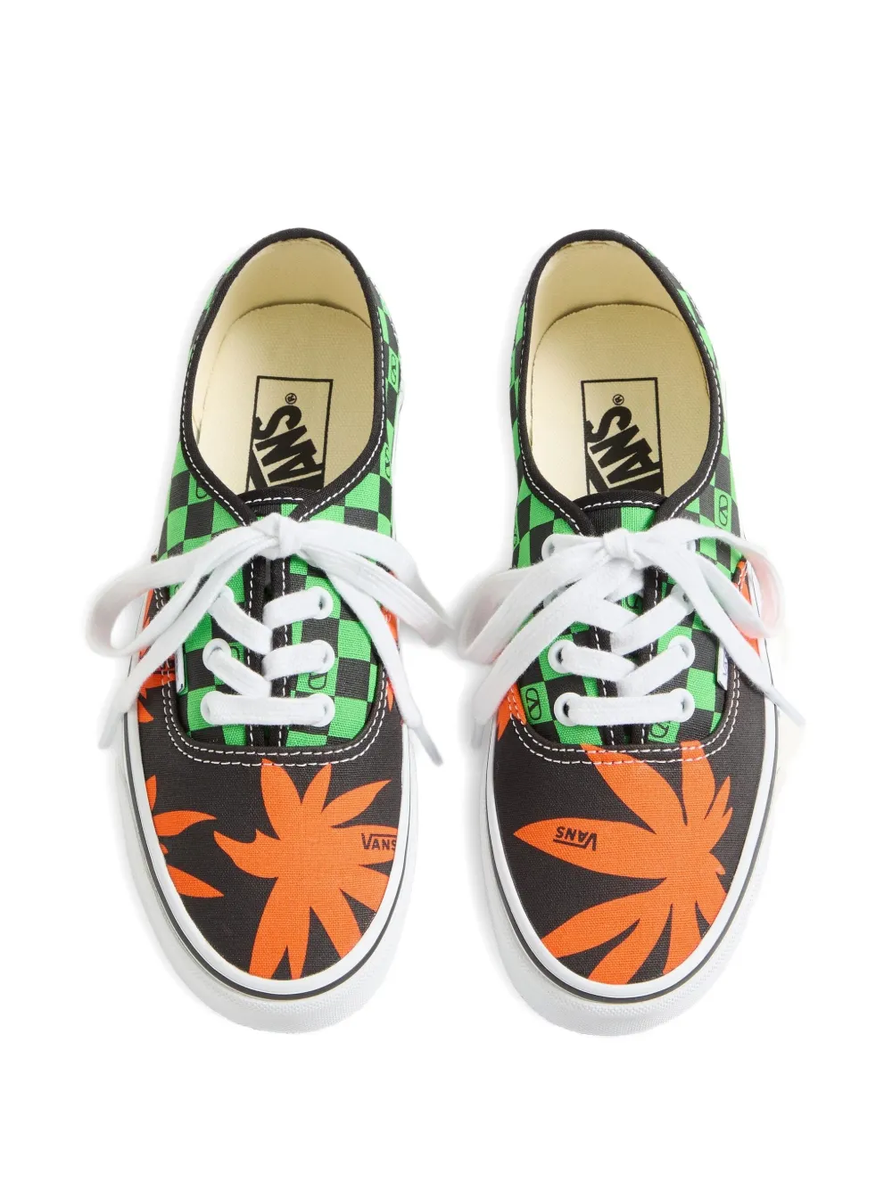 Valentino X Vans Checkerboard Tropical-leaf Sneakers In Multi