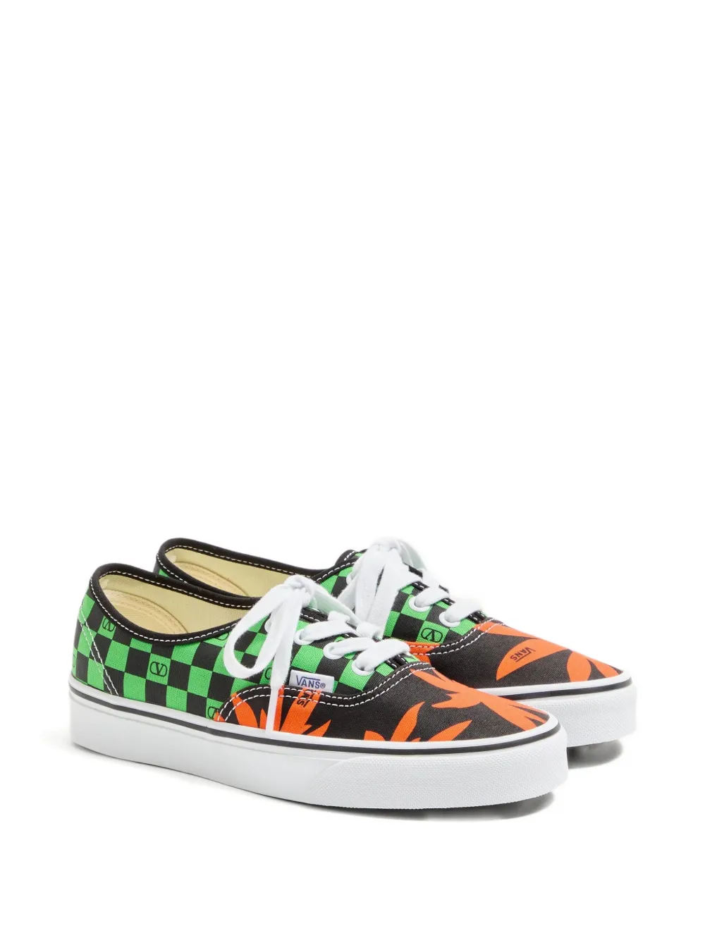 Valentino Garavani x Vans checkerboard tropical-leaf sneakers - Groen