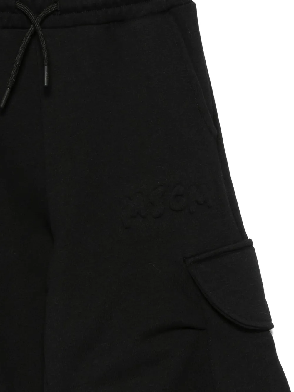 MSGM Kids cargo-pocket drawstring trousers Zwart