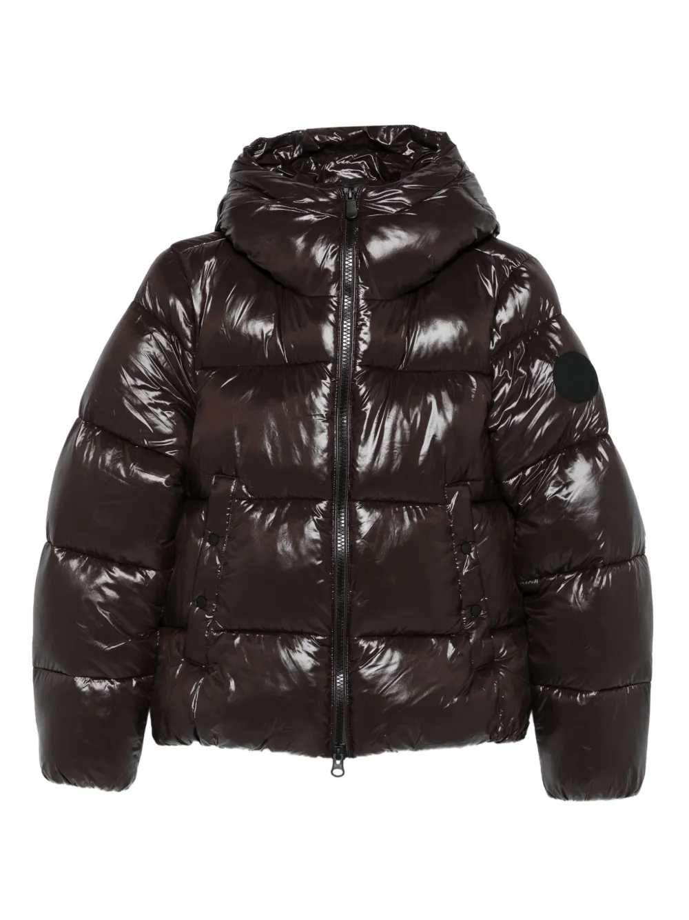 Save The Duck Hooded Puffer Jacket In Brown