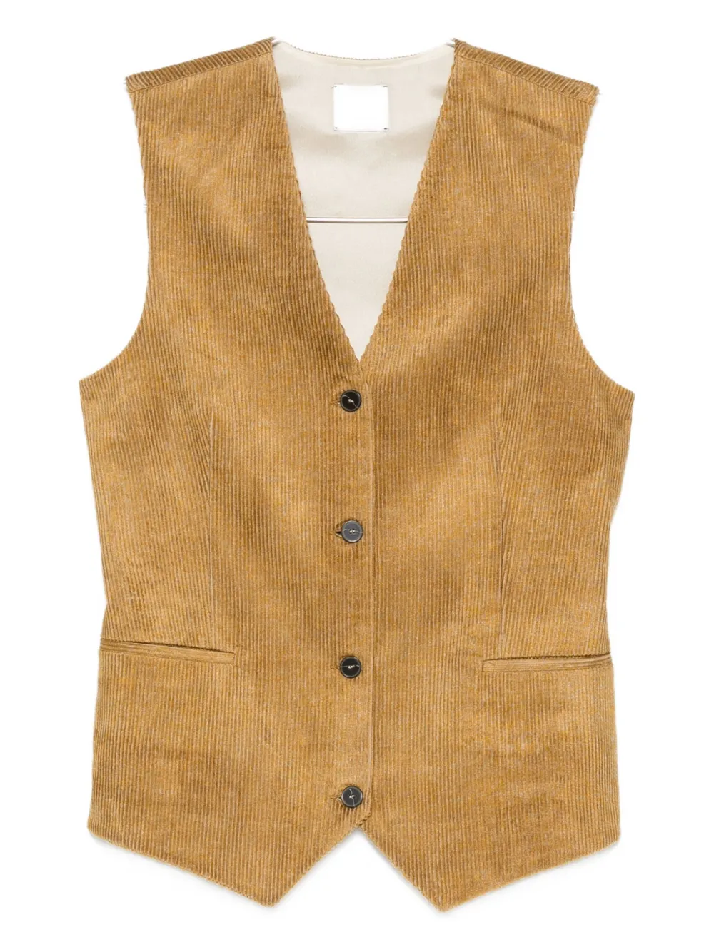 Alysi corduroy button-fastening waistcoat Beige