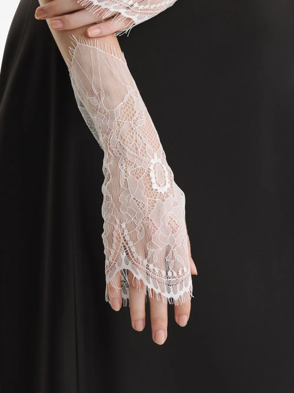 2310 STUDIO floral-lace gloves Wit