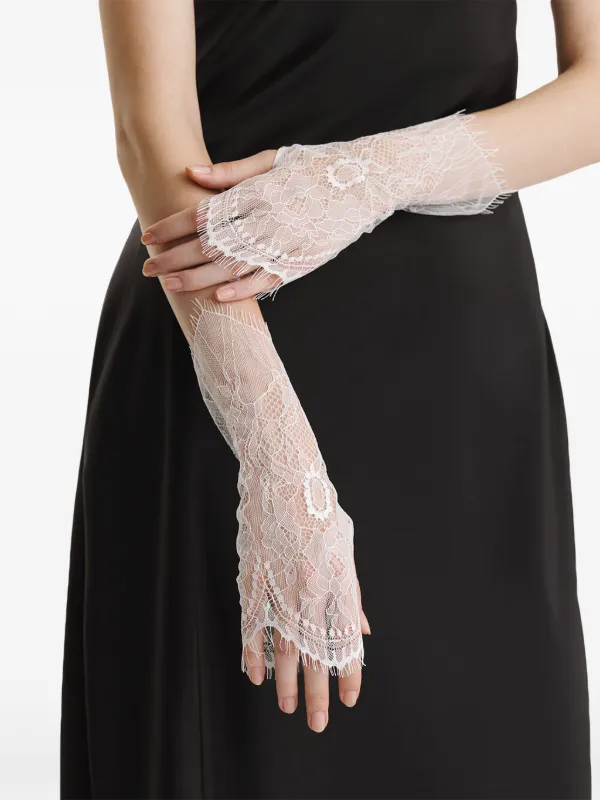 2310 Studio Floral-lace Gloves - White