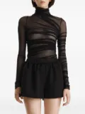 2310 STUDIO draped mesh top - Black