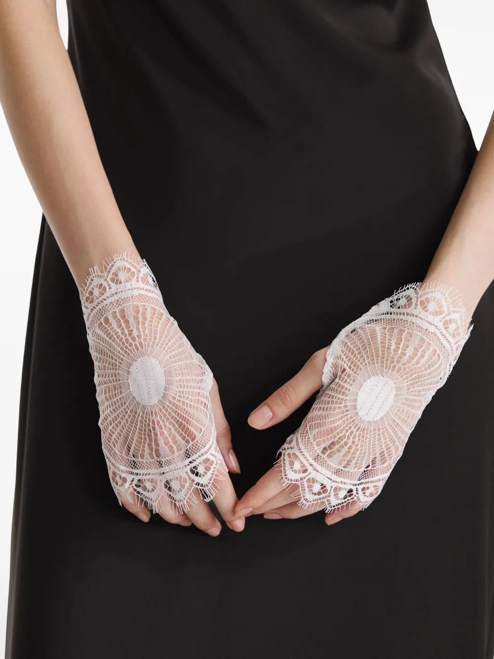 2310 STUDIO lace-detailed fingerless gloves Wit