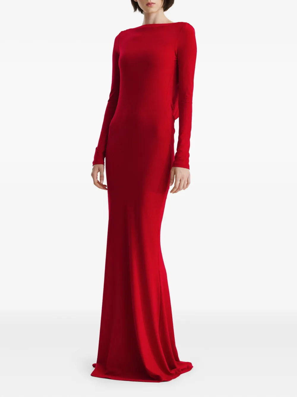 2310 STUDIO cowl-back gown Rood