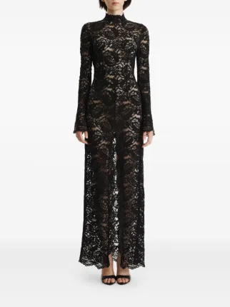 2310 STUDIO Lace mock-neck Maxi Dress | Black | FARFETCH