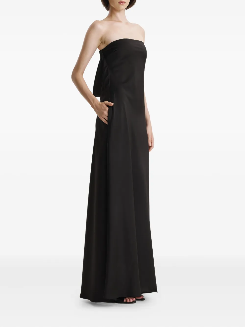 2310 STUDIO Strapless maxi-jurk met zak Zwart
