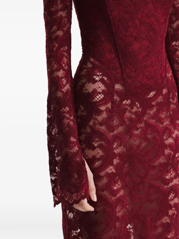 strapless open back dress A Line Two Pieces High Neck Lace Red Prom Dresses, 2 Pieces Red Graduation  Dresses, Formal Dresses