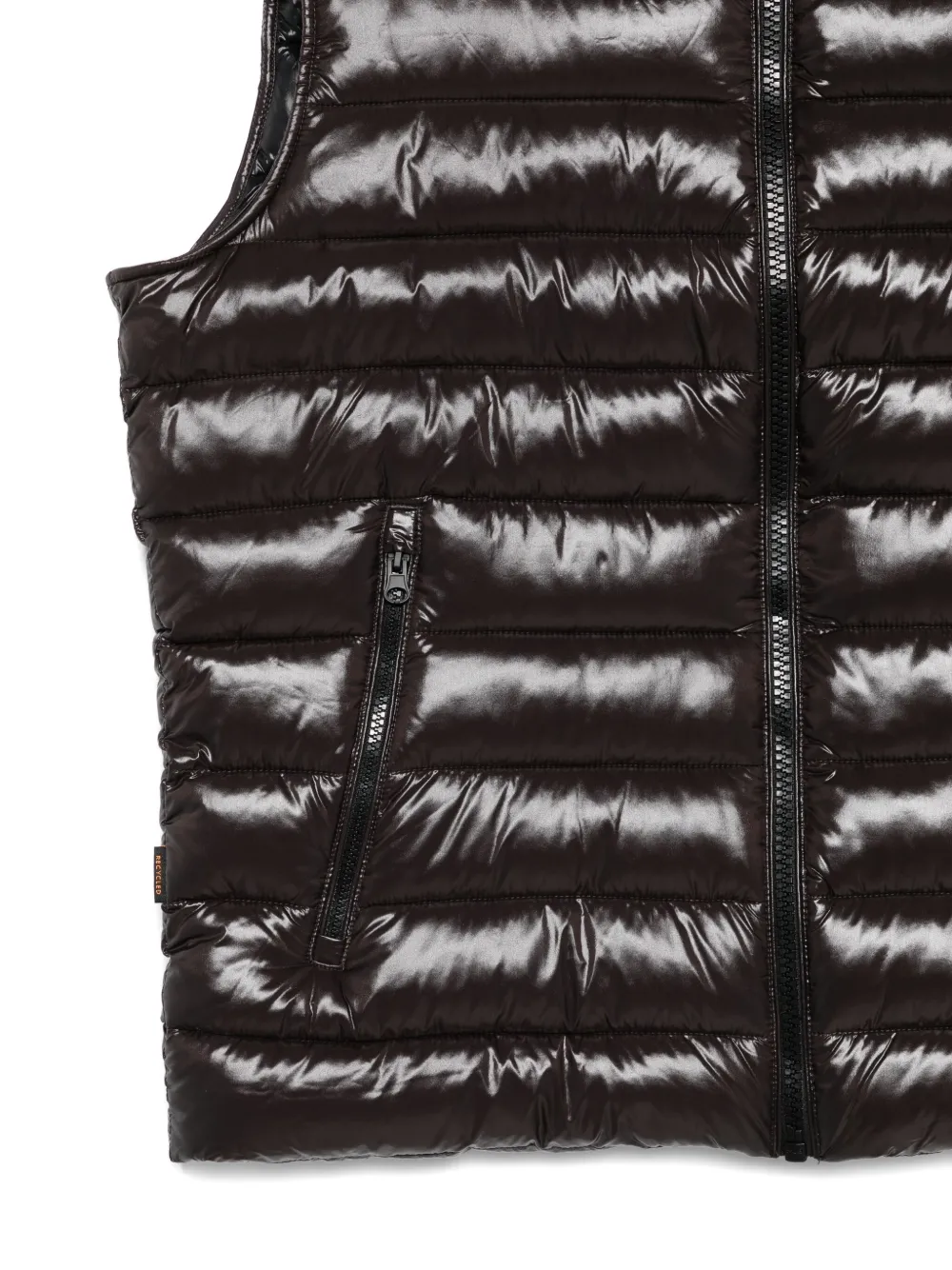 Save The Duck Quilted Zip-front Waistcoat In Brown