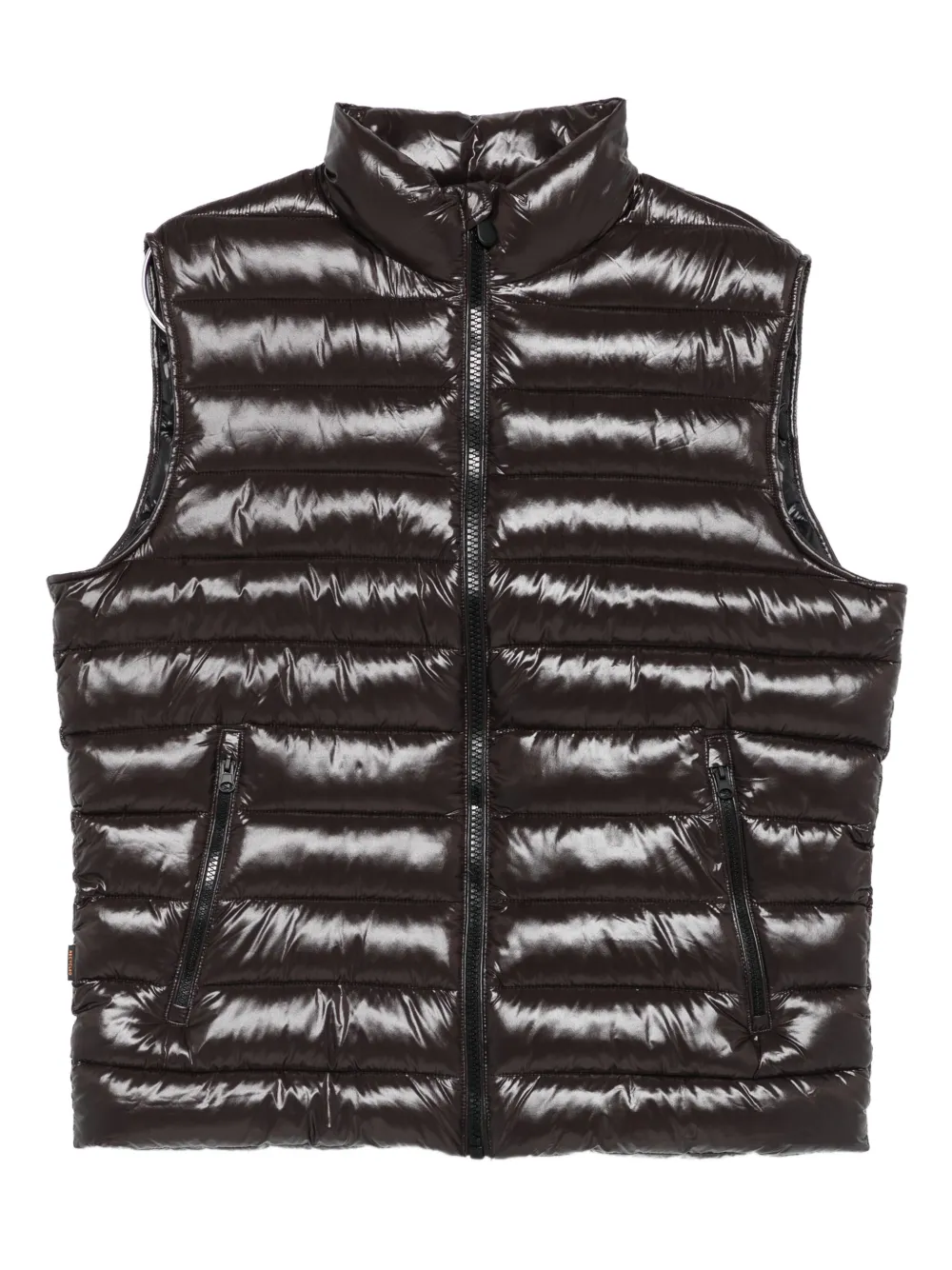Save The Duck quilted zip-front waistcoat | Brown | Image 1