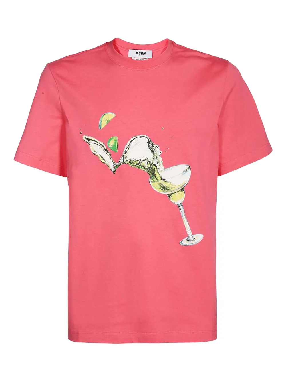 MSGM cocktail-print cotton T-shirt Roze