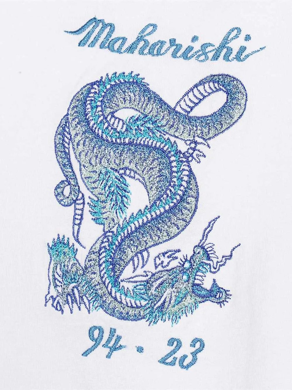 Maharishi dragon-embroidered long-sleeve T-shirt Wit