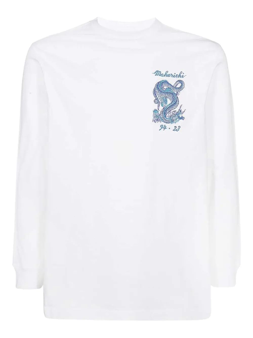 Maharishi dragon-embroidered long-sleeve T-shirt Wit