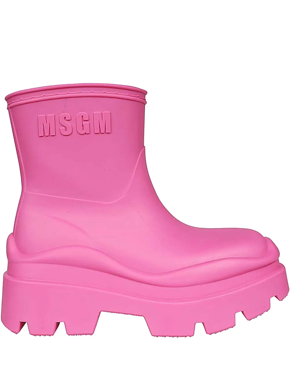 Msgm Platform Rain Boots In Pink