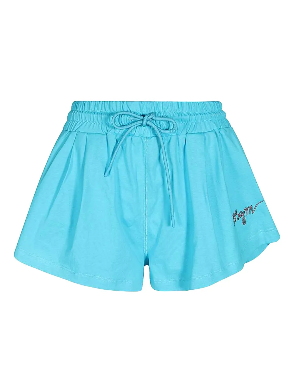 MSGM elasticated-waistband embroidered-logo shorts Blauw