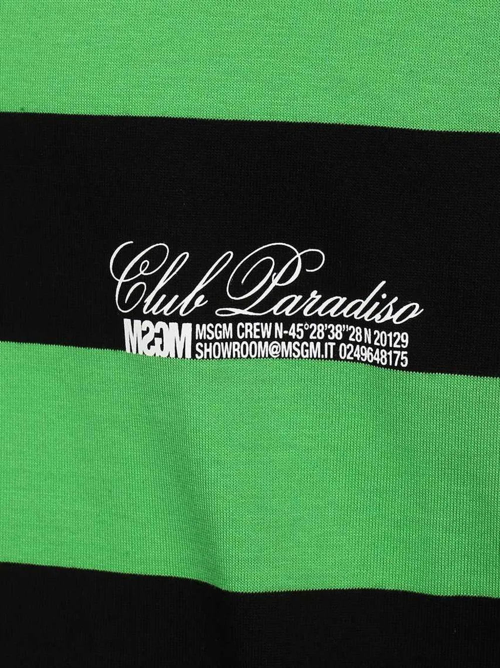 MSGM striped-pattern cotton T-shirt Groen