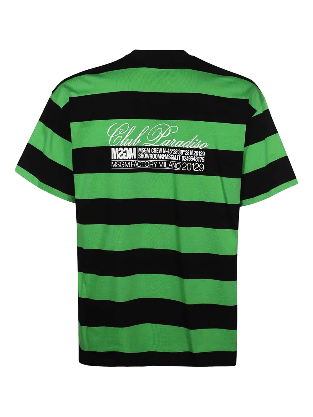 MSGM striped-pattern cotton T-shirt - Groen