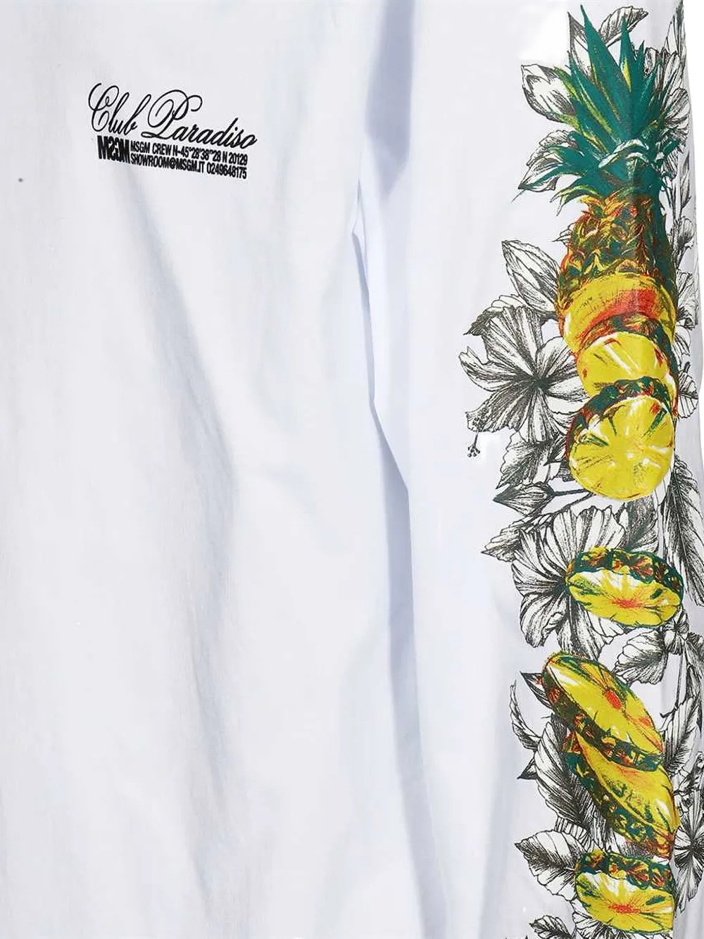 MSGM long-sleeve fruit-print T-shirt Wit