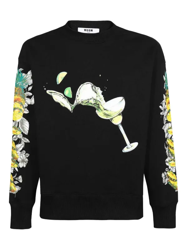 MSGM graphic-print Sweatshirt | Black | FARFETCH PL