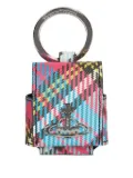Vivienne Westwood orb-embellished plaid AirPods case - Blue