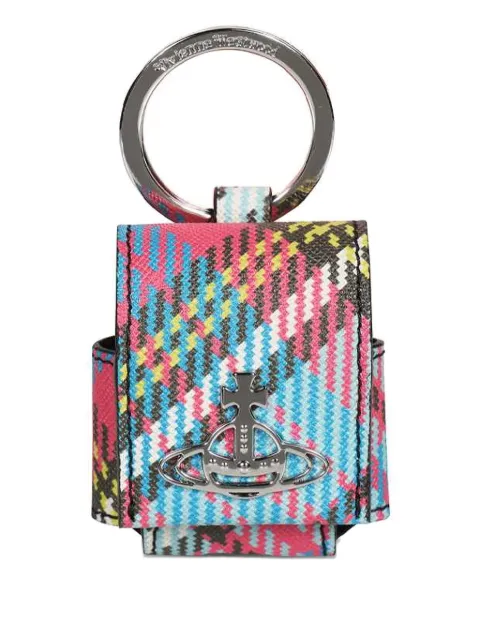 Vivienne Westwood orb-embellished plaid AirPods case