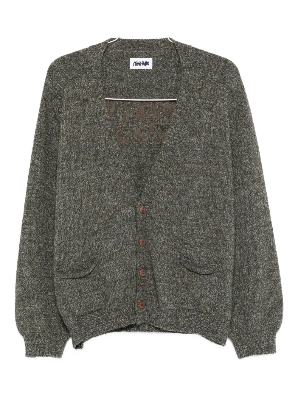 Magliano Buttoned Patch-pockets Cardigan In Green