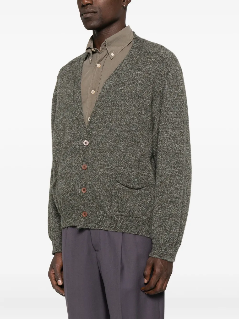 Magliano Buttoned Patch-pockets Cardigan In Green