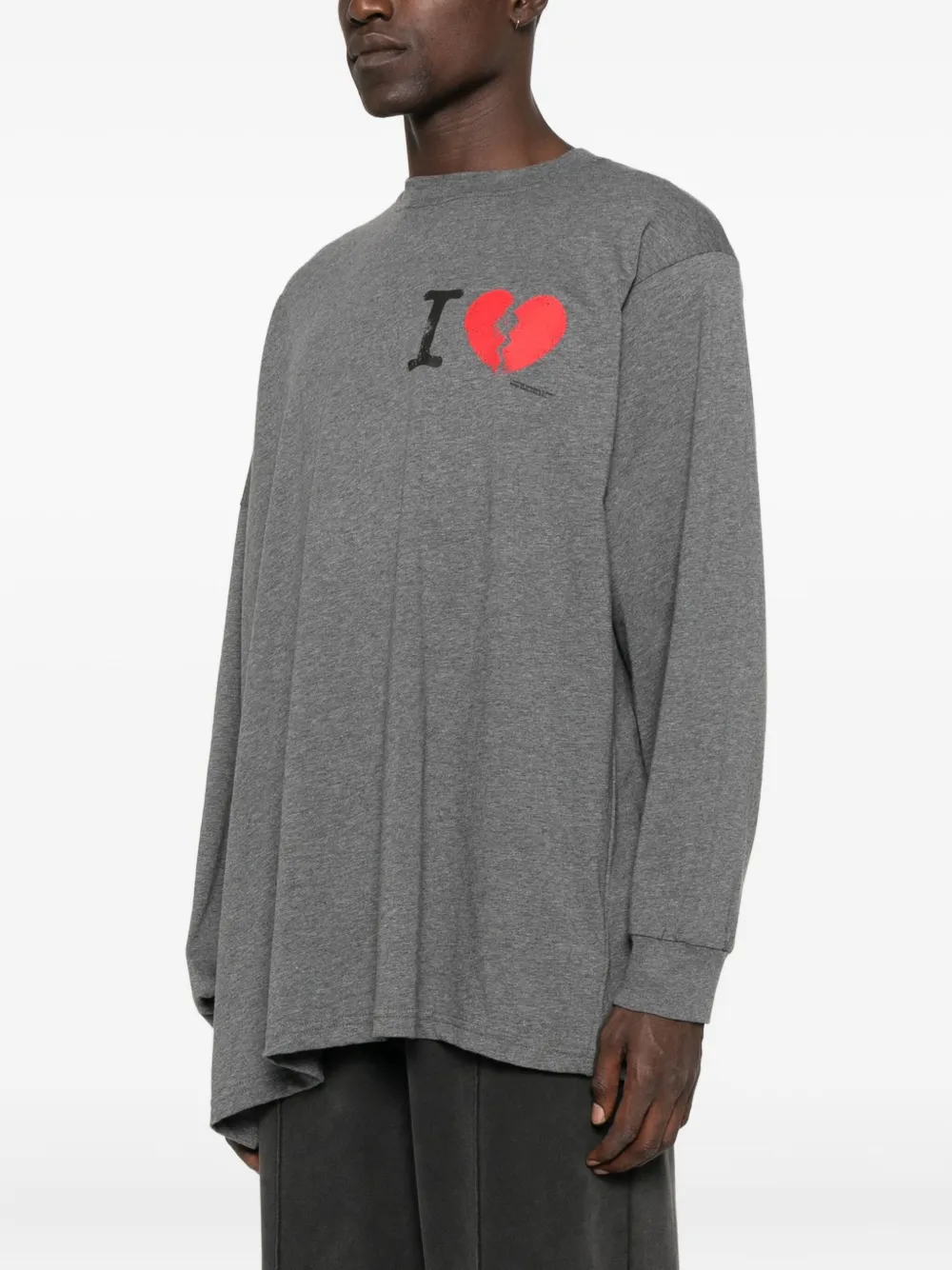 Magliano broken-heart print long-sleeved T-shirt Grijs