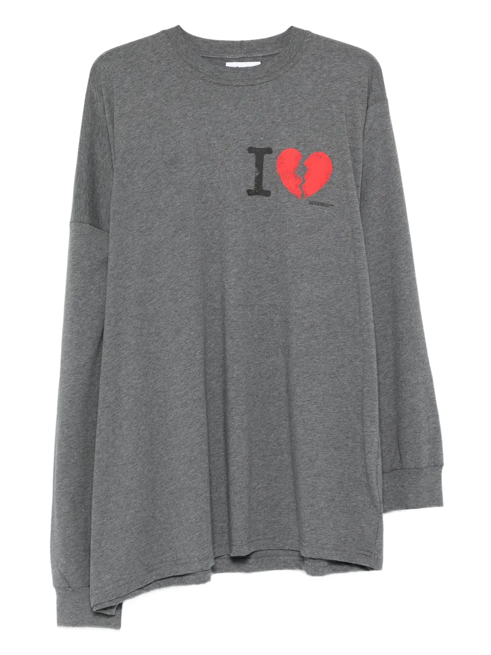 Magliano T-shirt a maniche lunghe con stampa cuore spezzato | grigio | Image 1