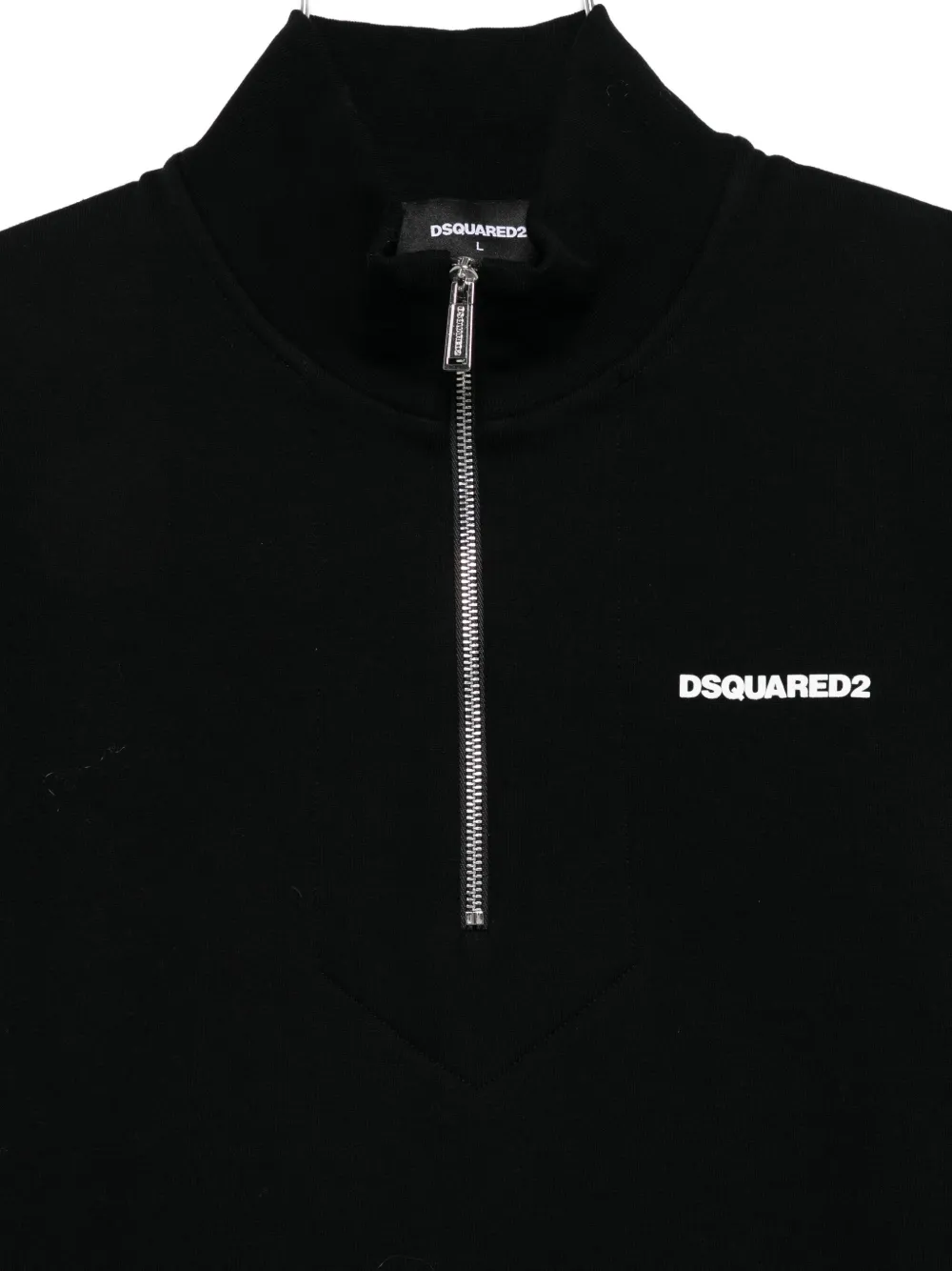 Dsquared2 Black High Neck Sweatshirt With Lettering Logo On The Front In Cotton Man In Black