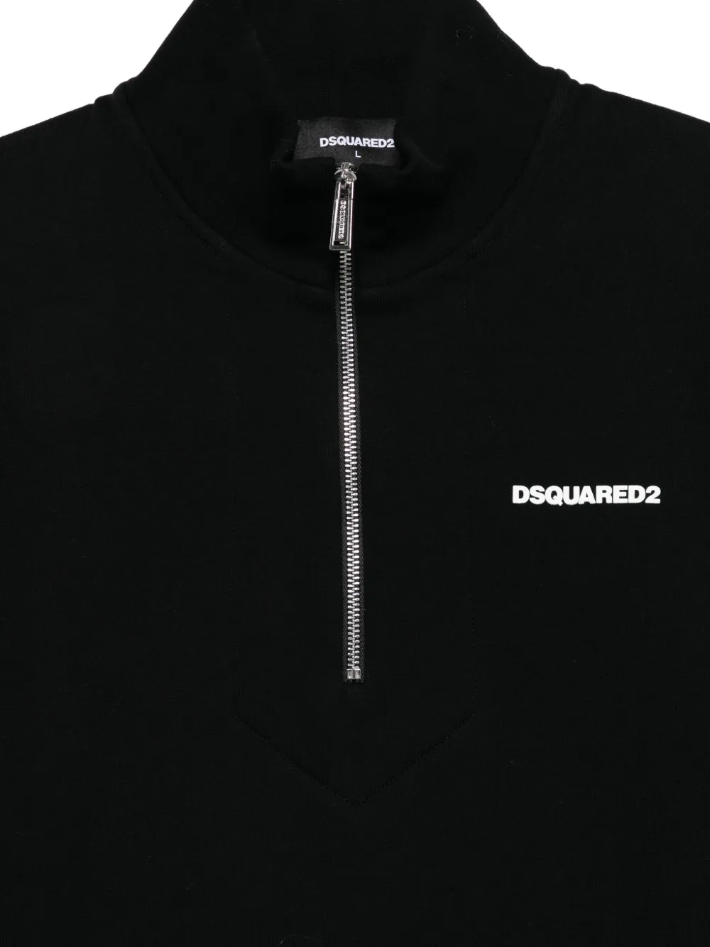 DSQUARED2 Katoenen sweater met halve rits Zwart