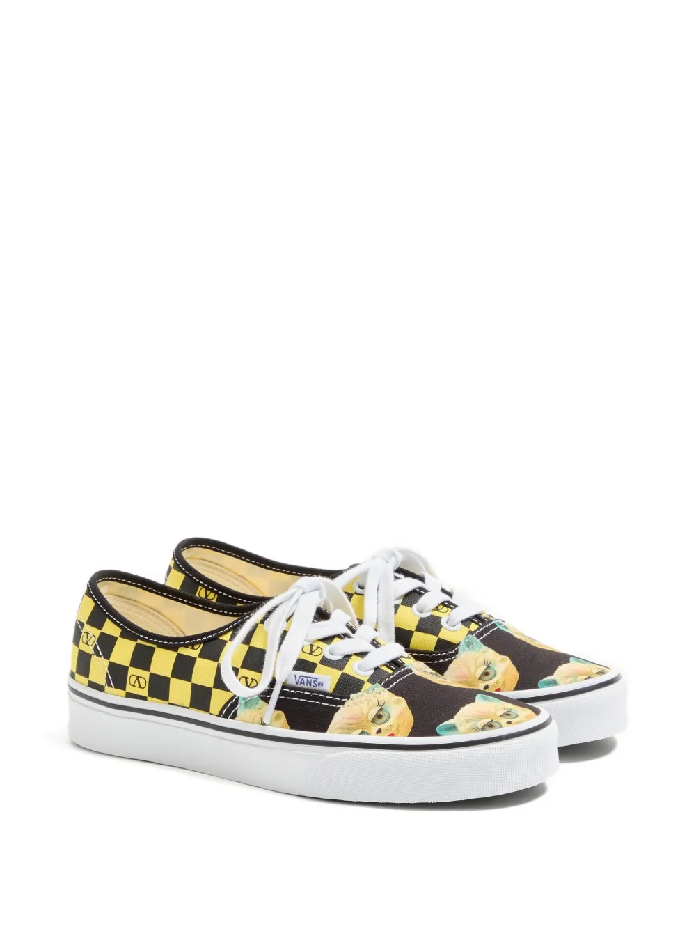 Valentino X Vans Checkerboard Cat-print Sneakers In Multi