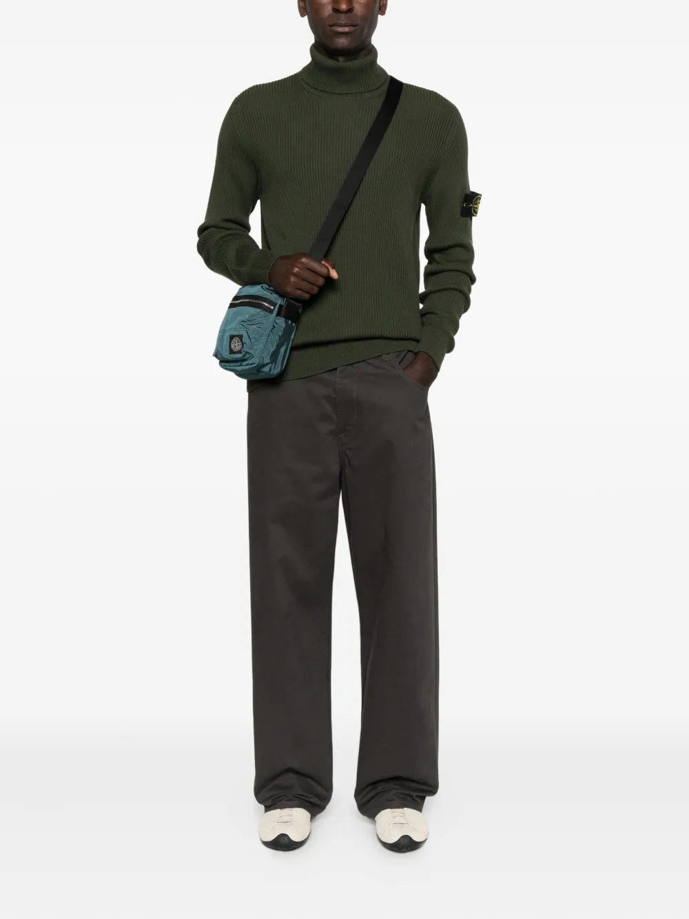 Stone Island Geribbelde coltrui - Groen