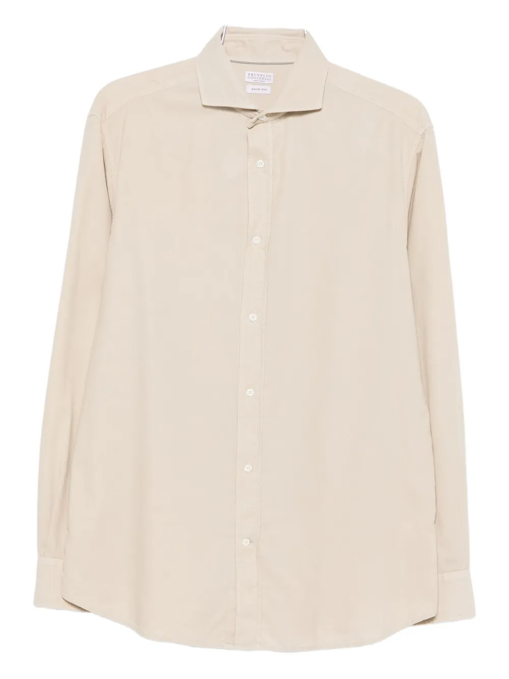 Brunello Cucinelli Beige Cotton Button-down Shirt In Neutral