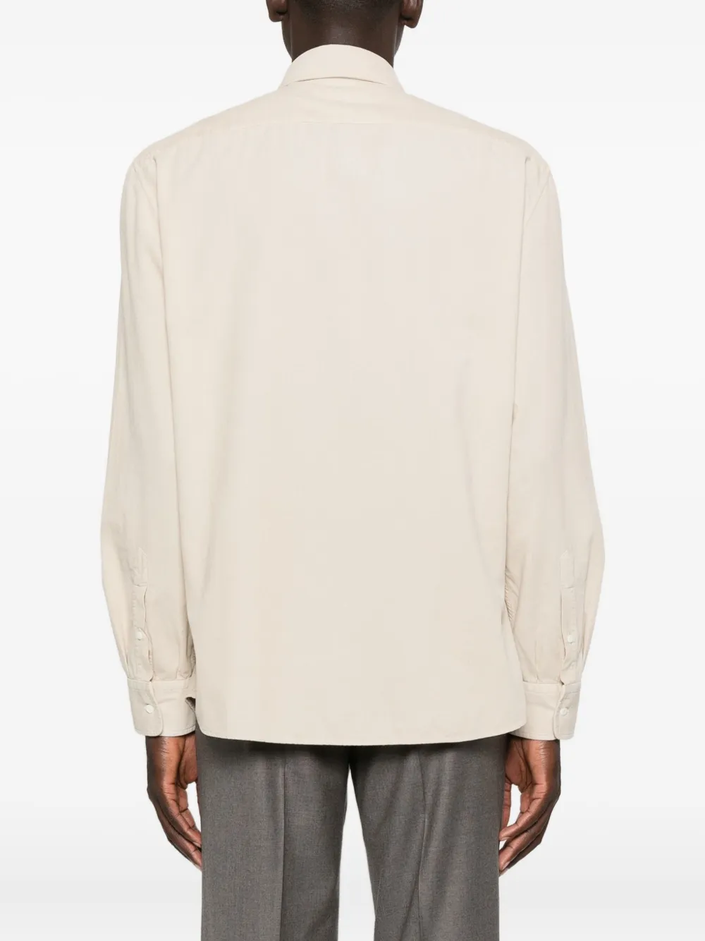 Brunello Cucinelli Beige Cotton Button-down Shirt In Neutral