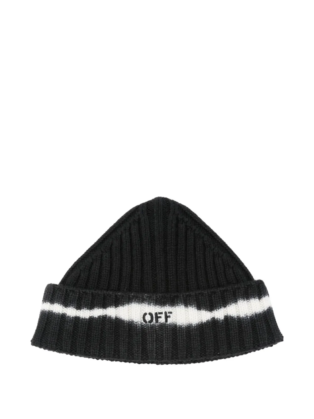 Off-White ribbed-knit beanie | Black | Image 1