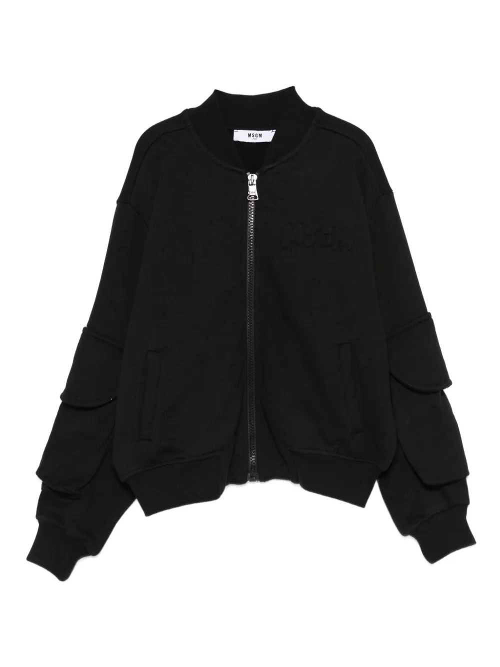 MSGM Kids Bomberjack met zakdetail en rits Zwart