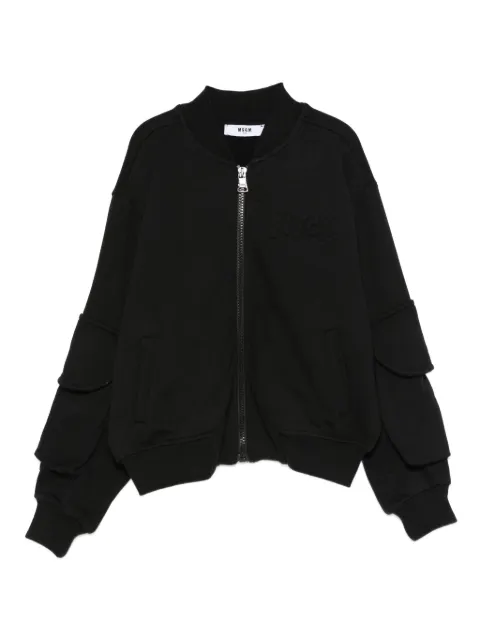 MSGM Kids pocket-detailed zip-up bomber jacket