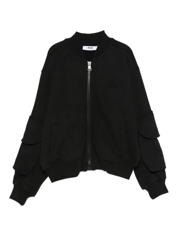 MSGM Kids ジップアップ ボンバージャケット | ブラック | FARFETCH JP