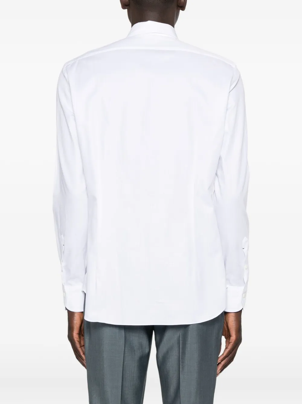 Mazzarelli Button-down Long-sleeved Shirt In White