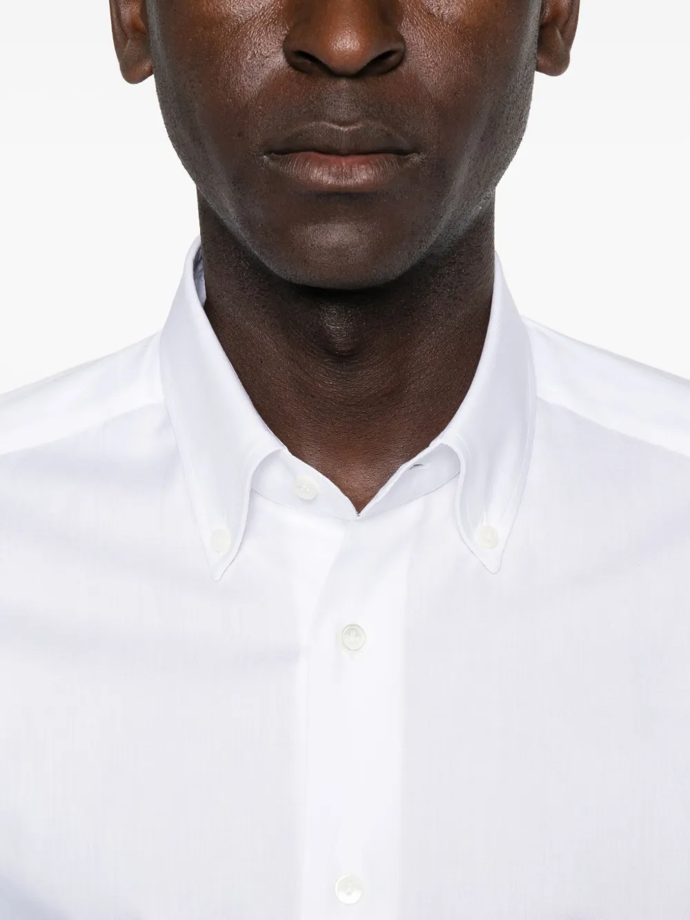 Mazzarelli Button-down Long-sleeved Shirt In White