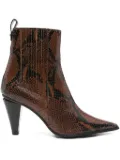 Roberto Festa 80mm embossed-snake leather boots - Brown