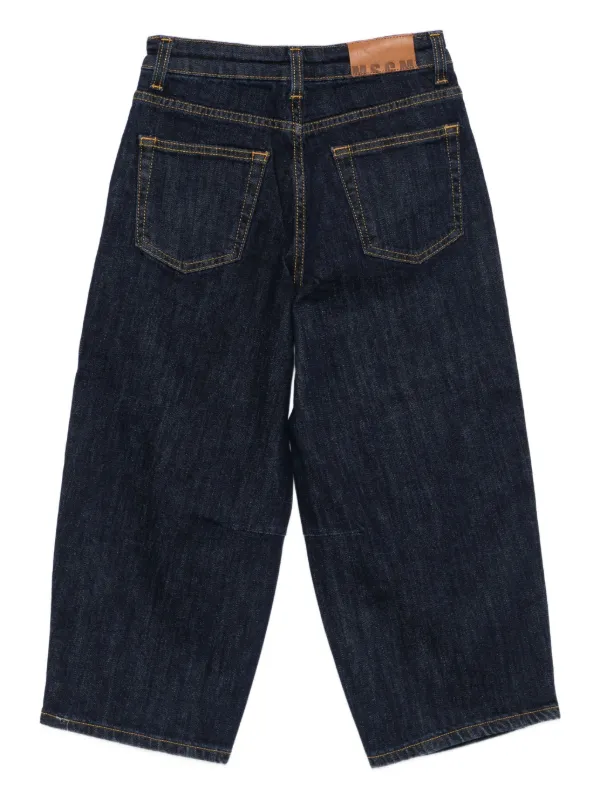 MSGM Kids Jeans Con Cuciture Decorative Blu FARFETCH IT