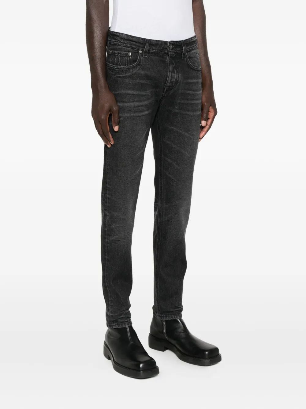 Salvatore Santoro Whiskering-effect Jeans In Black