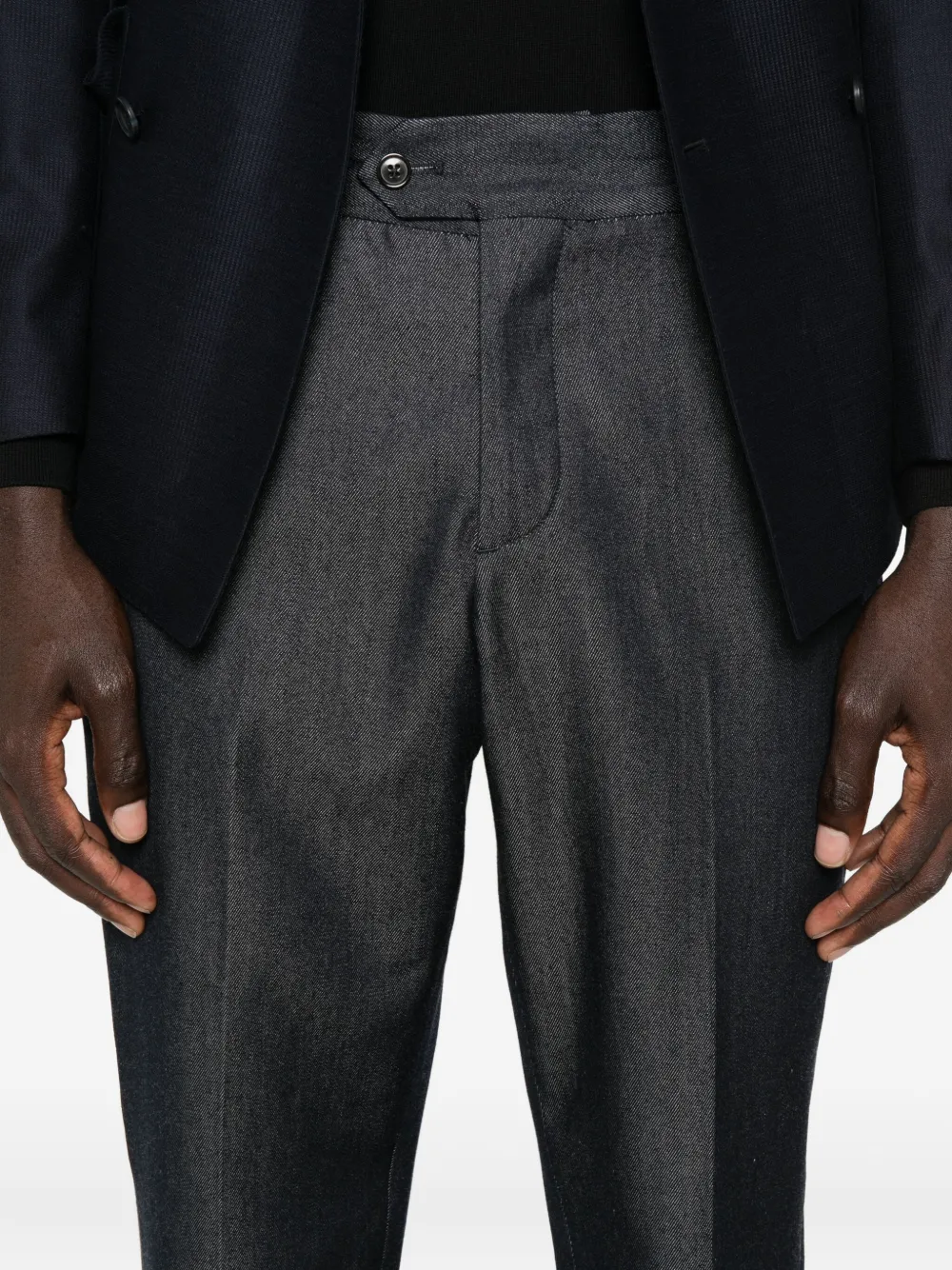 Pt Torino Elastic-waistband Cotton Trousers In Black