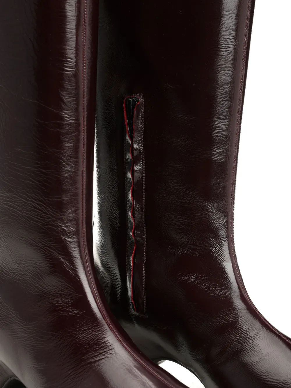 Khaite 40mm Pointed-toe Patent Leather Boots In Brown