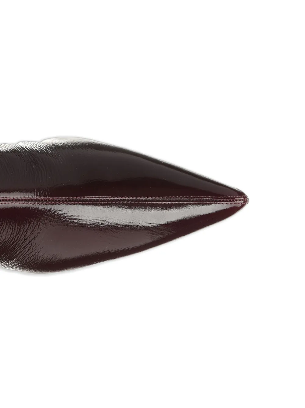 Khaite 40mm Pointed-toe Patent Leather Boots In Brown