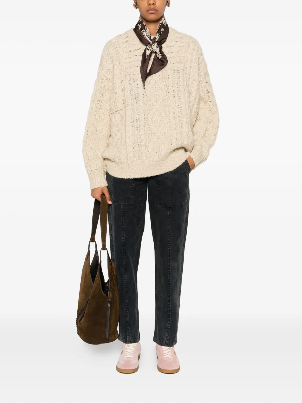 MARANT ÉTOILE cable-knit crew-neck sweater | Knitted Sweaters | Image 2